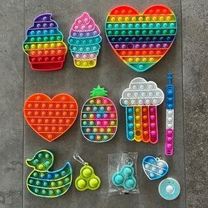 12 Assorted Pop-It Fidget Toys